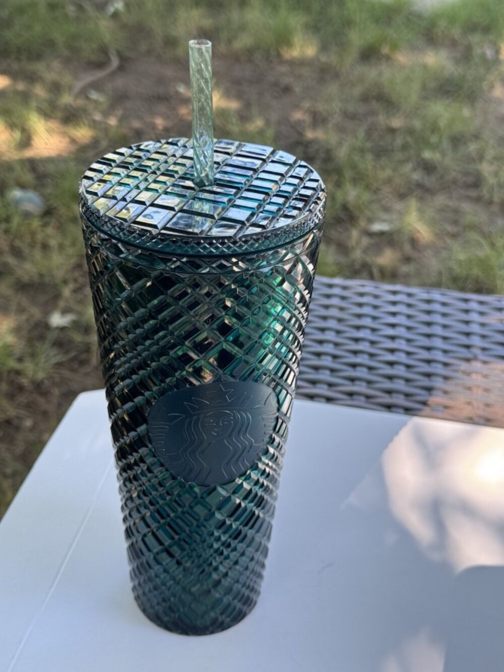 Starbucks Spring 2022 Emerald Green Jeweled Cold Cup BB3